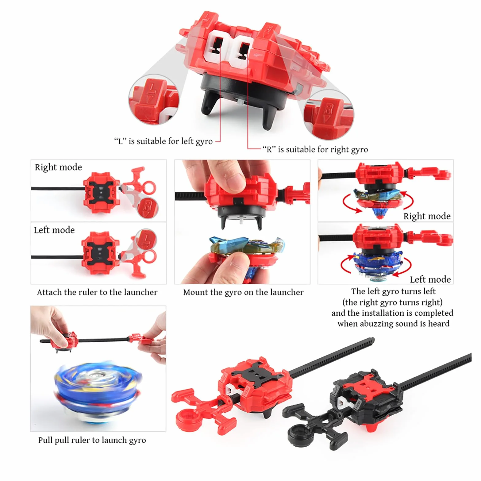 8 in 1 Toupie Gyros Turbo Set, 4D Combat Gyros Battle with Launcher Gyros, INCL 4 Pieces Gyros Launcher Set, AA