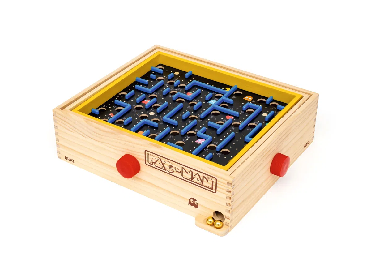 BRIO – 34065 Jeu de Labyrinthe PAC-Man - Jeu d’adresse en Bois - 1 Joueur - Développe la motricité Fine et la Coordination - sans Pile - pour Enfants et Adultes dès 6 Ans