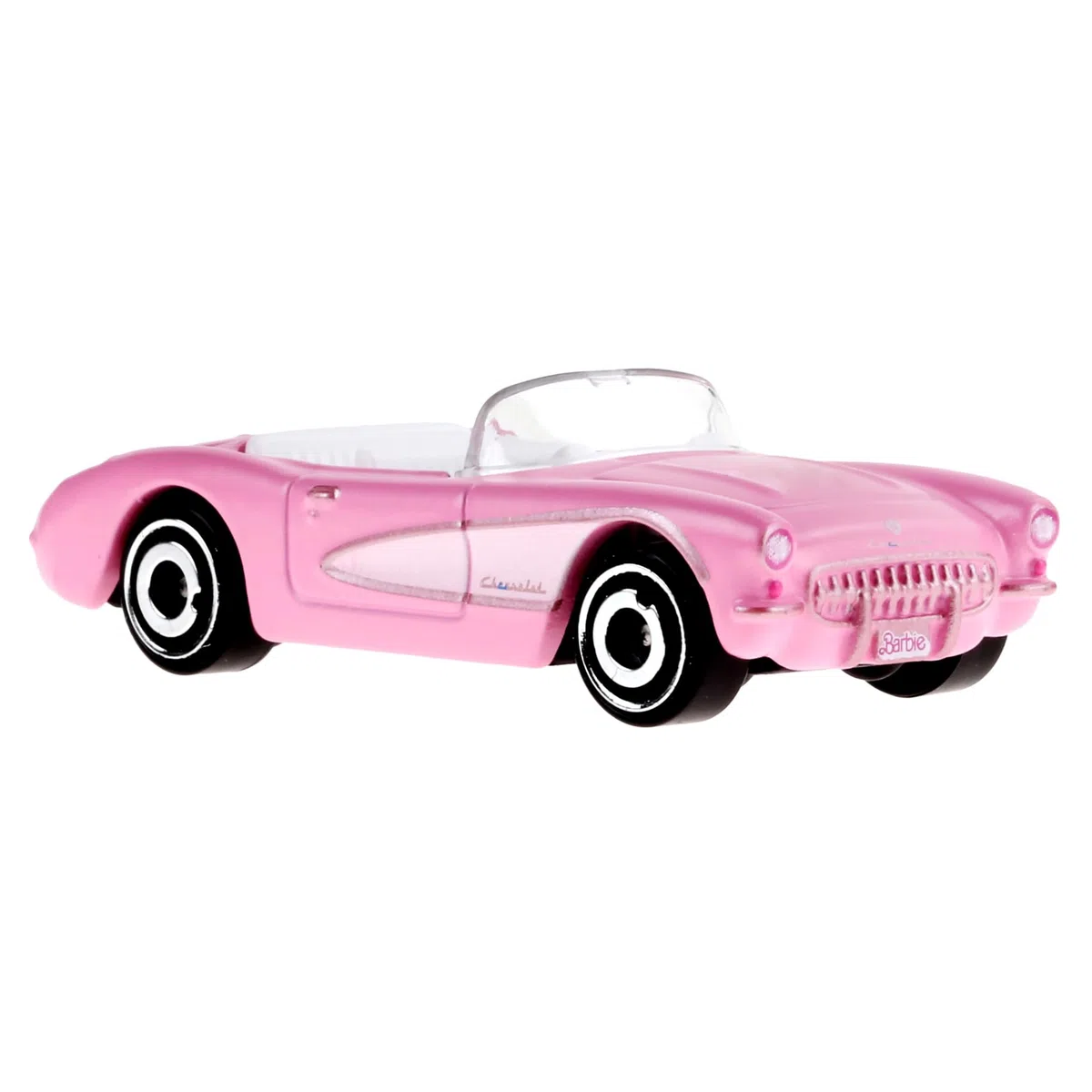 Hot Wheels Barbie Le Film Voiture Corvette Décapotable Authentique en Métal Rose Échelle 1/64, À L’Image De La Corvette du Film Barbie, À Collectionner, Jouet Enfant, HPR54