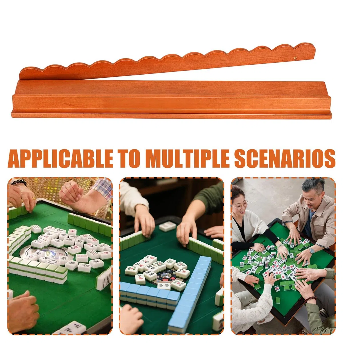 Support de Tuiles pour Mahjong - Lot de 4 Plateaux Magnétiques en Bois pour Tuiles,Racks à Mahjong | pour Parties à Domicile Débutants Voyage en Train Jeu de Noël