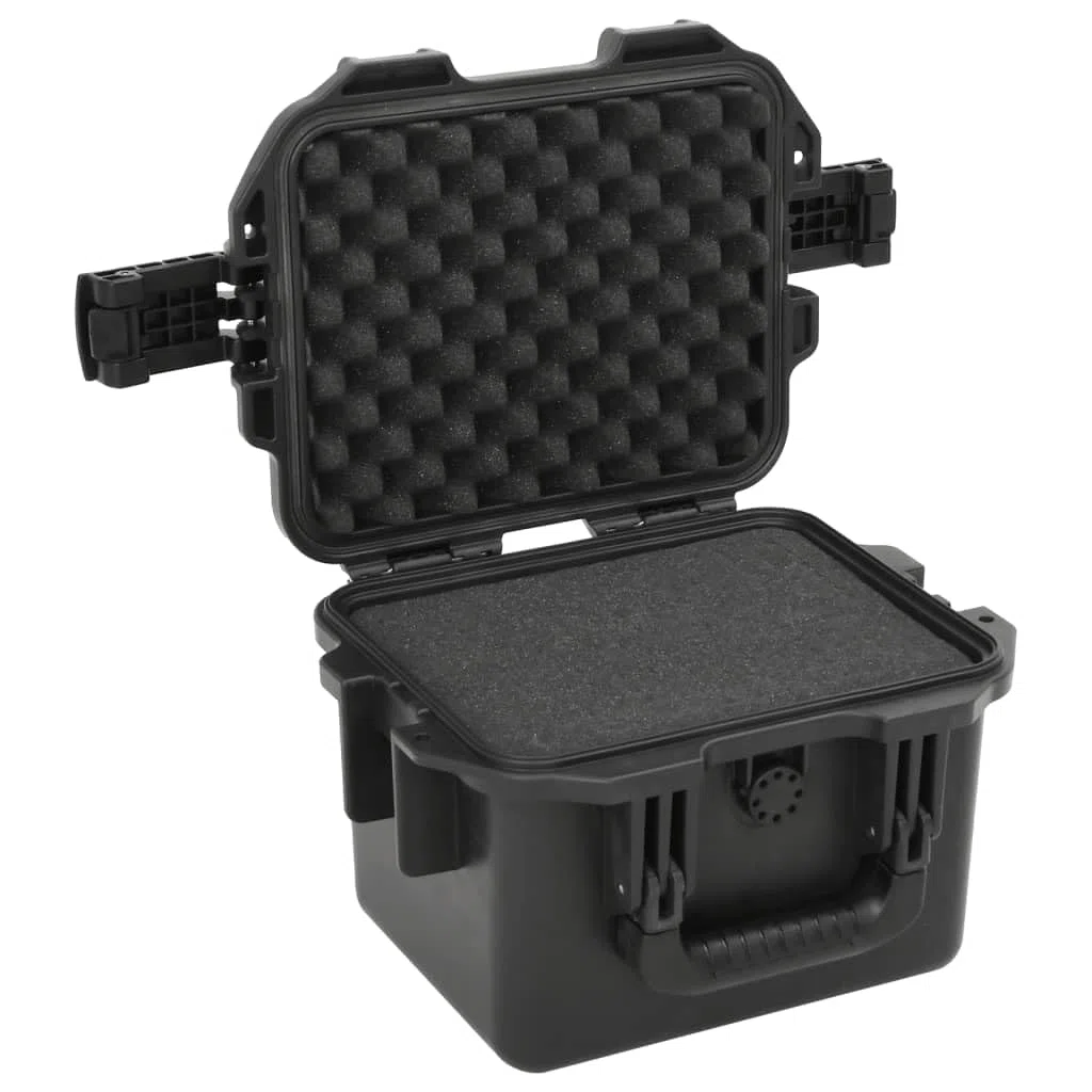 Valise de Vol Portable Noir 30x24,5x20 cm PP Mallette Rigide Boîte de Rangement avec Inserts en Mousse Amovibles, étui de Transport Valise de Protection
