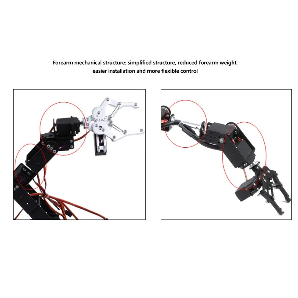 Bras Mécanique De Robot 6DOF, Manipulateur De Servomoteur Et Composants De Bras en Aluminium, Pièces De Robot éducatif, Griffe Robotique Polyvalente