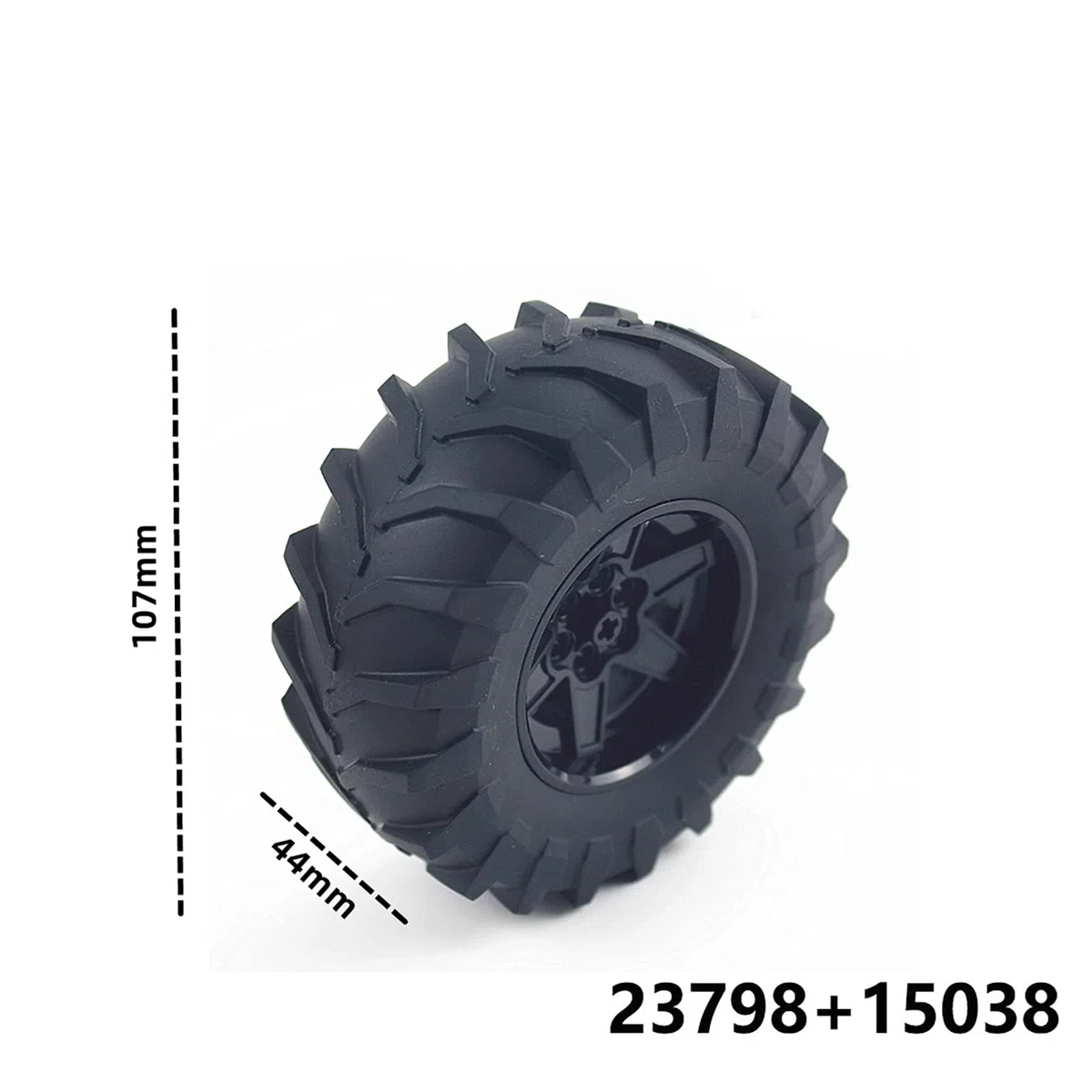 Technics Parts Système de suspension pour véhicules avec pneu 107 x 44 cm Ensemble de pièces techniques compatibles avec toutes les grandes marques, MOC Parts Jouet de construction Accessoires