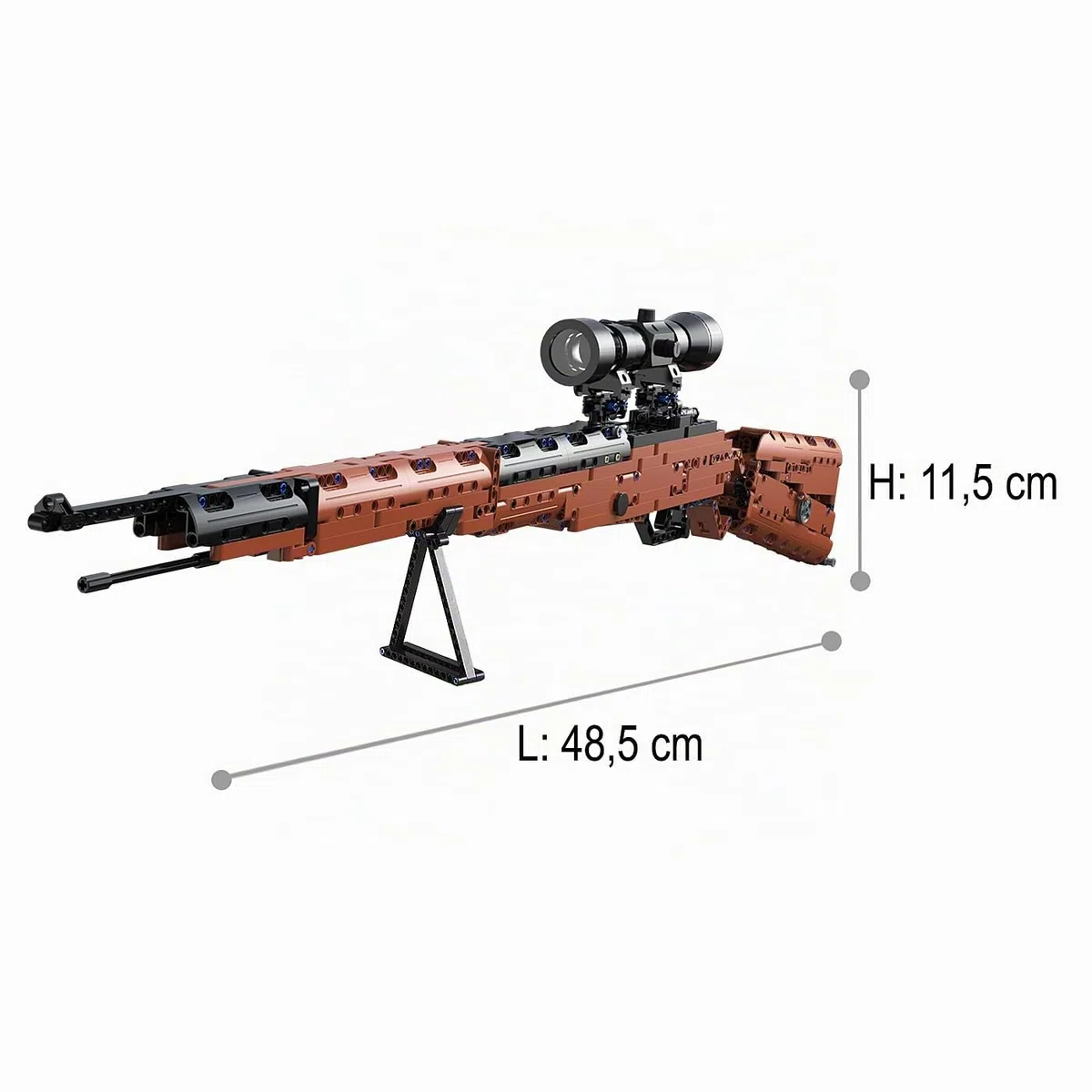 JAMARA 402893 CADA Mousqueton 98 K briques d'armes, briques de serrage, jeu de figurines, jouets pour enfants à partir de 8 ans, idée cadeau pour enfants, réticule LED, sangle de transport