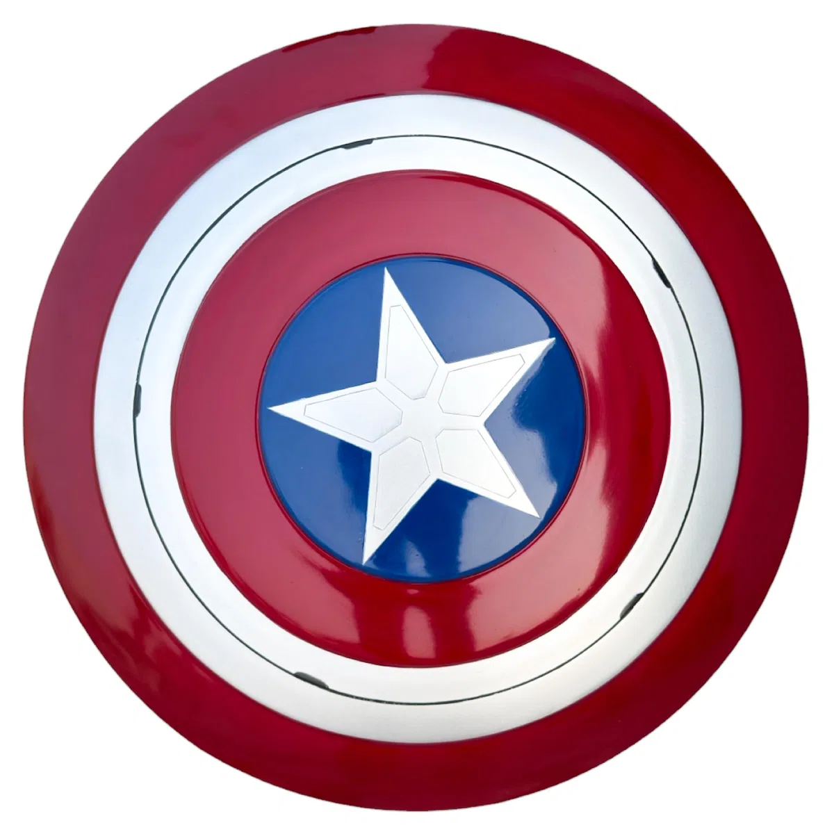 Bouclier Captain America rond en métal, en acier doux avec poignée en cuir, décor mural pour cosplay et jeu de rôle, cadeau pour Noël et Thanksgiving