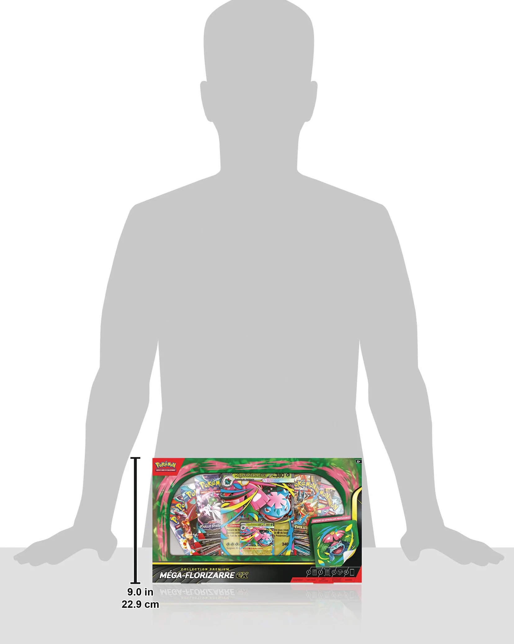 Pokémon : Collection Premium Méga-Florizarre-ex (1 Carte Promo Brillante, 1 Carte Promo Grand Format lenticulaire et 8 boosters) du JCC Pokémon