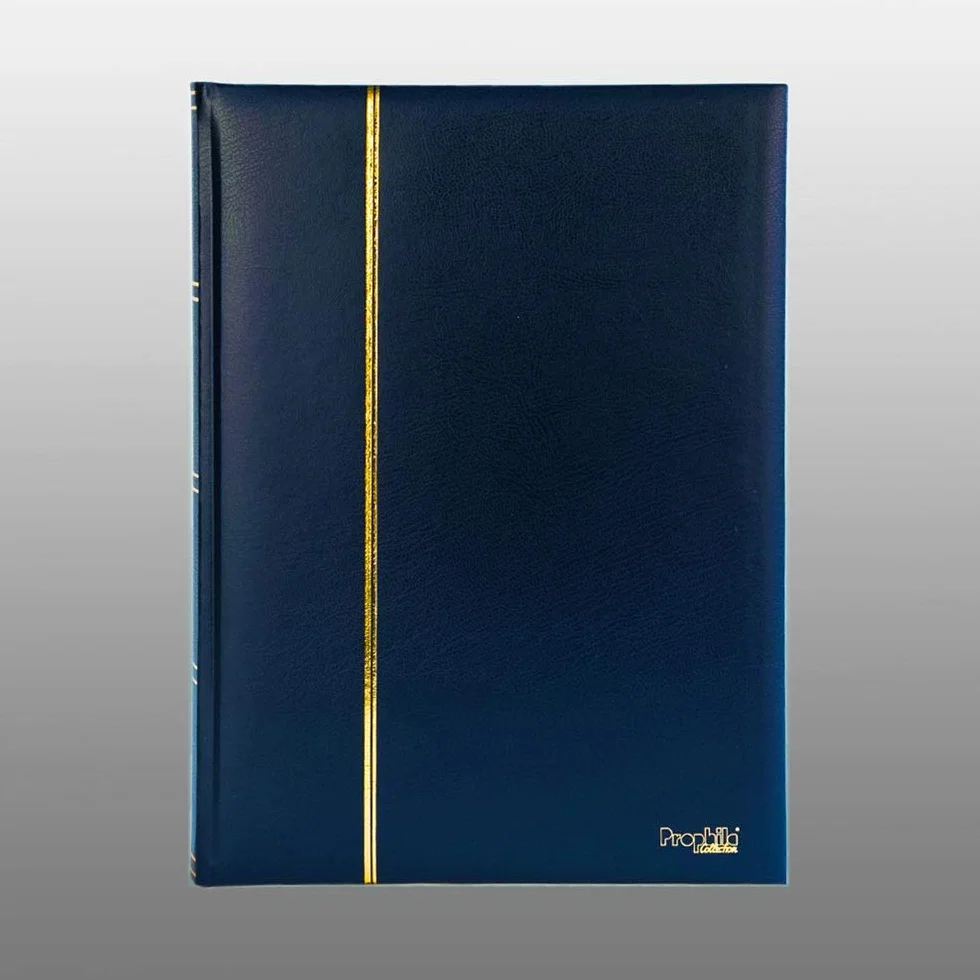 Prophila Classeur Album pour Timbres, 60 Pages, intérieur Noir (couv. Bleu)