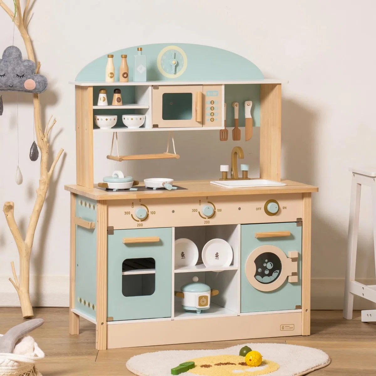 ROBUD Cuisine Enfant en Bois | Jouet De Cuisine pour Filles Et Garçons, Cuisine en Bois Enfant Jouet De Jeu De Rôle pour Enfants De 3 à 6 Ans, Garçons Filles Cadeaux
