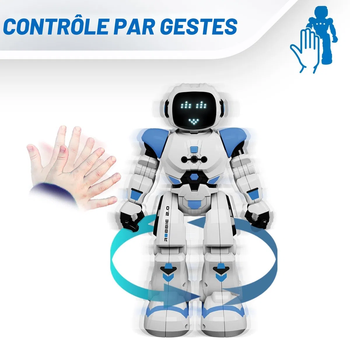 Xtrem Bots - Robbie | Robot Enfant | Robot Telecommande Et Programmable Jusqu'à 50 Actions | Jouet Enfant 5 Ans Garçon | Jouet Fille 5 Ans Et Plus