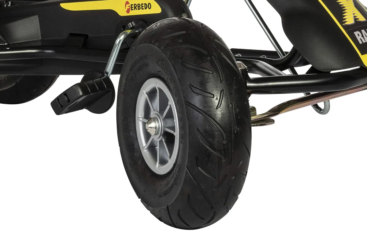Ferbedo Go Kart AT X-Racer 105007 (Kart Noir avec Volant sonore et pneus gonflables, à partir d'environ 3-8 Ans) 102 x 60 x 64 cm