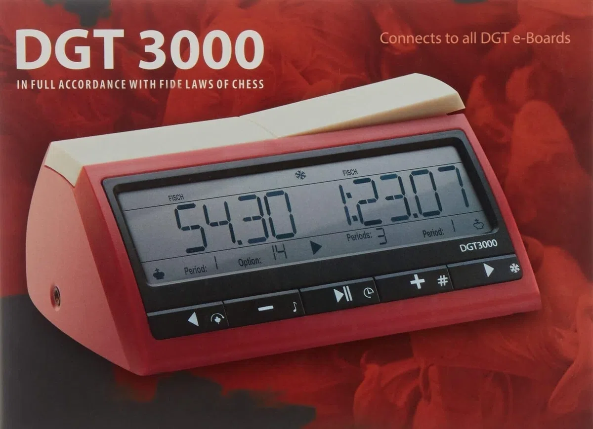 DGT 3000 Chronomètre d`Échecs digital - a approuvé FIDE, ['Rouge', 'Blanc']