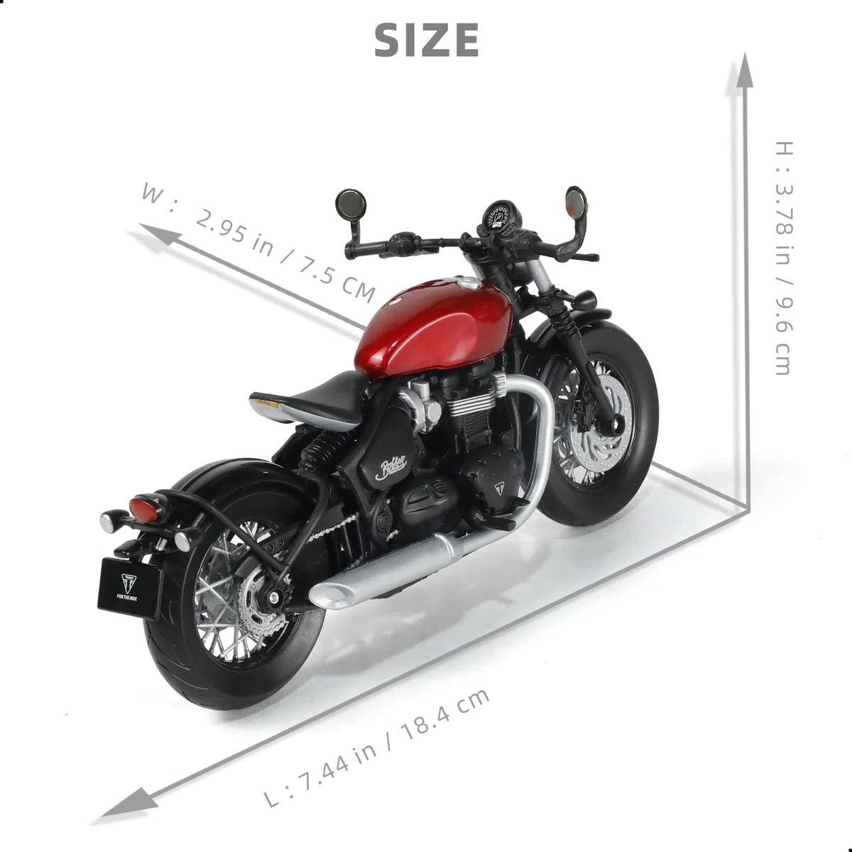 Compatible pour Triumph Bobber Bonneville 1/12 Modèle de Moto en Alliage moulé sous Pression Aucun Assemblage requis Mini Moto Collection Adulte (Rouge)