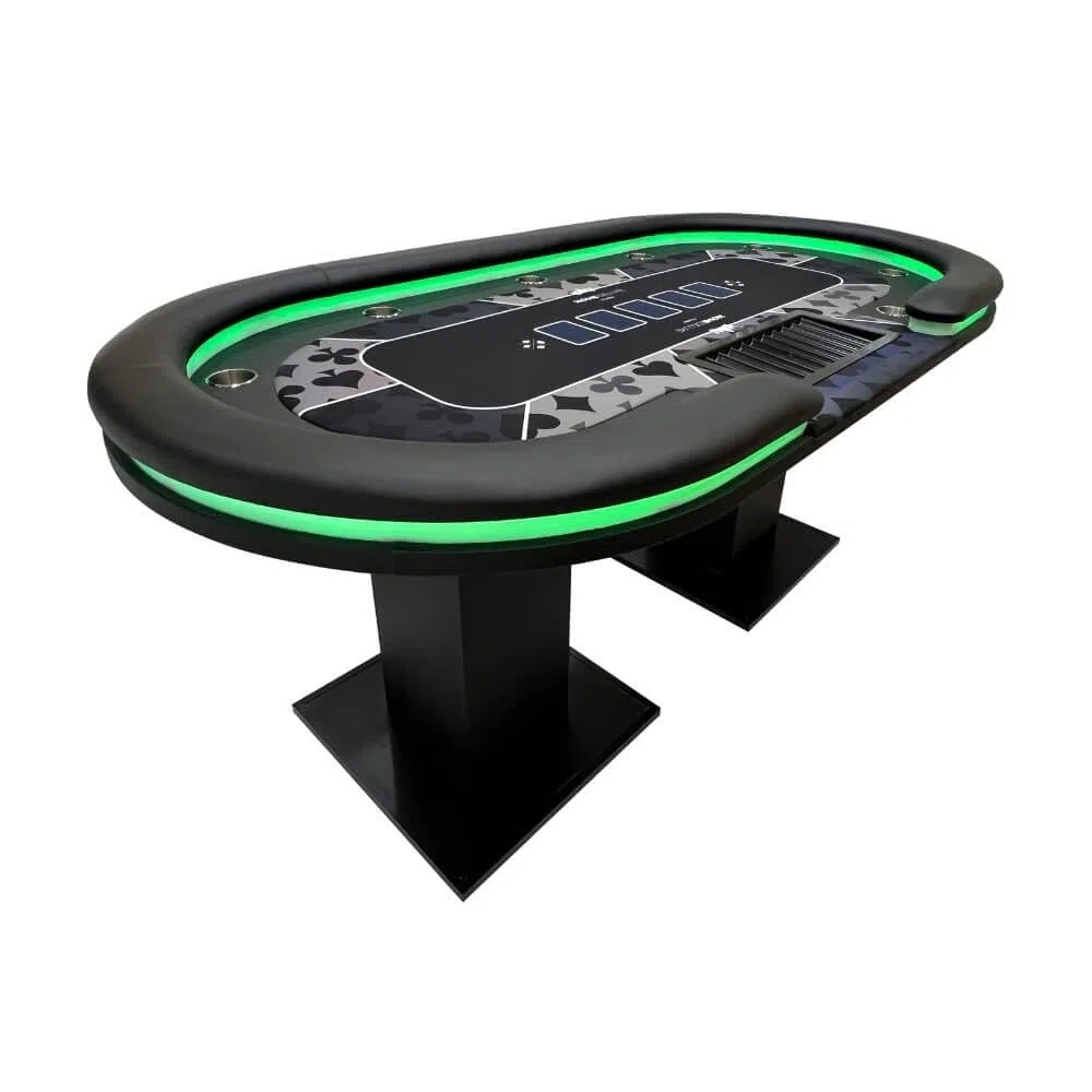 Home Deluxe Table de Poker LED Flush - 213 x 106 x 78 cm - avec éclairage LED | Table de Jeu Table de Poker Casino