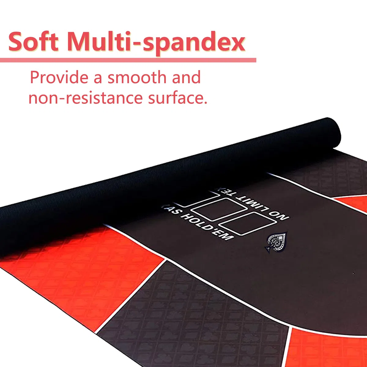 Tapis de Poker 180 x 90 cm, Professionnelle Tapis Poker Texas Holdem, 10 Joueurs Portatif en Caoutchouc Plateau de Poker Antidérapant, Table de Poker Sac de Transport Inclus