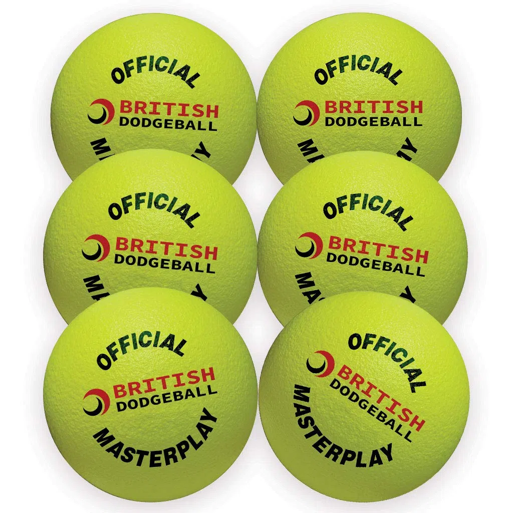 Dodgeball en mousse – Lot de 6 (jaune) – Approuvé par British Dodgeball