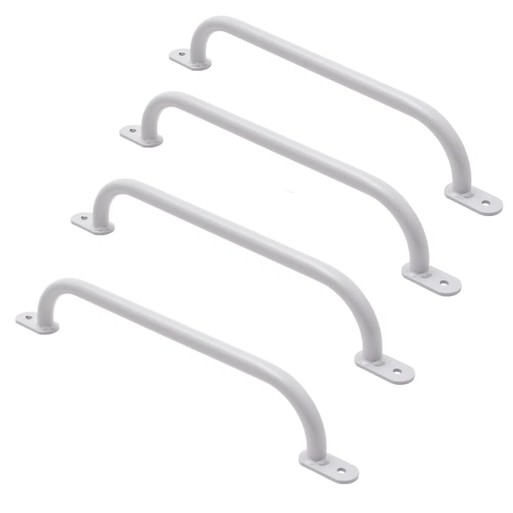 TRIBECCO Lot de 4 poignées d'escalade pour l'extérieur et l'intérieur - En métal - Pour aire de jeux, cadre d'escalade, tour de jeux, lit mezzanine, échelle et mur d'escalade dans la chambre d'enfant
