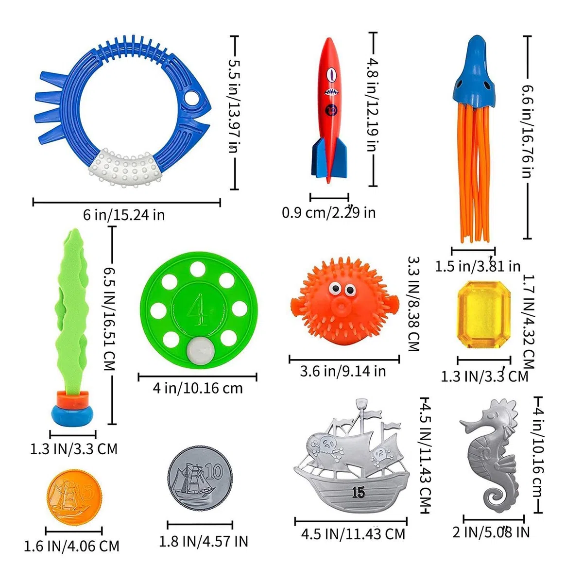 Jouet de plongée – Ensemble de jeu sous-marin de 34 pièces pour piscine et activités pour enfants