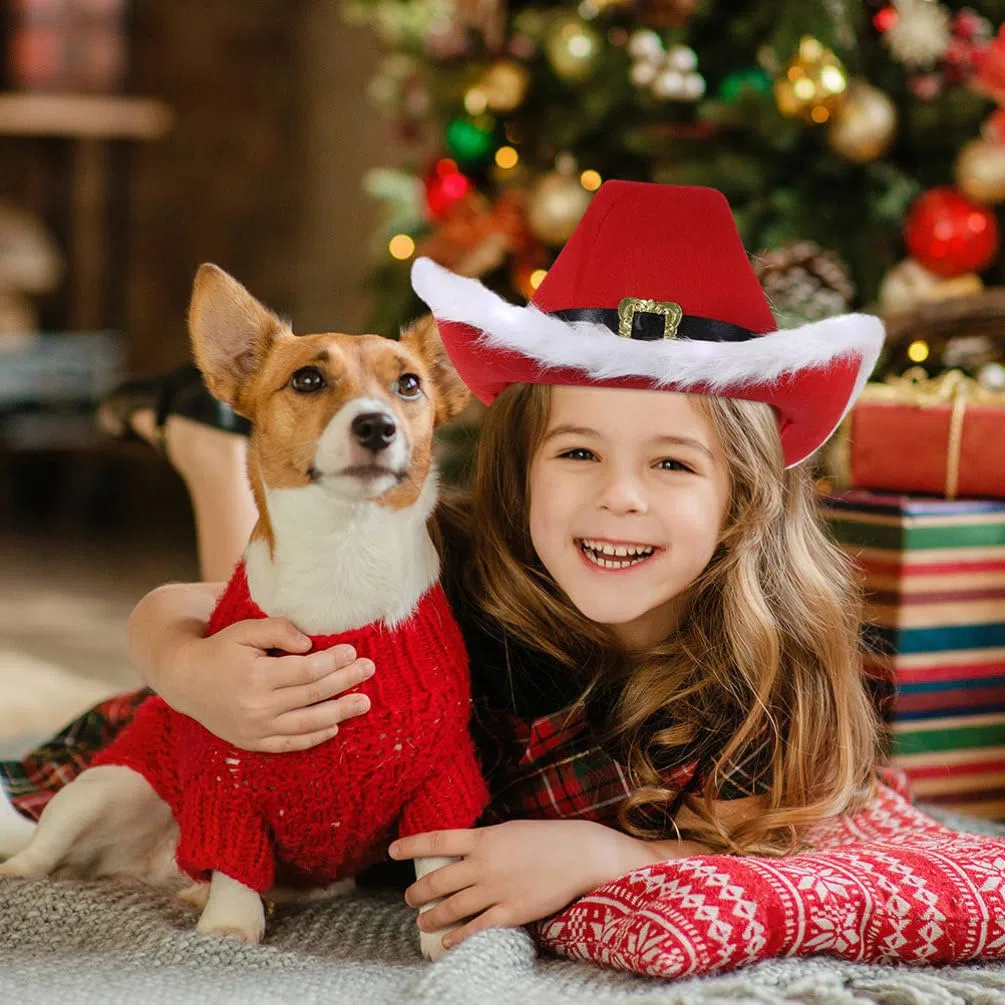 Toyvian Chapeau de Noël Bonnet de Père Noël Barbe Lunettes Déguisement Accessoires Fête