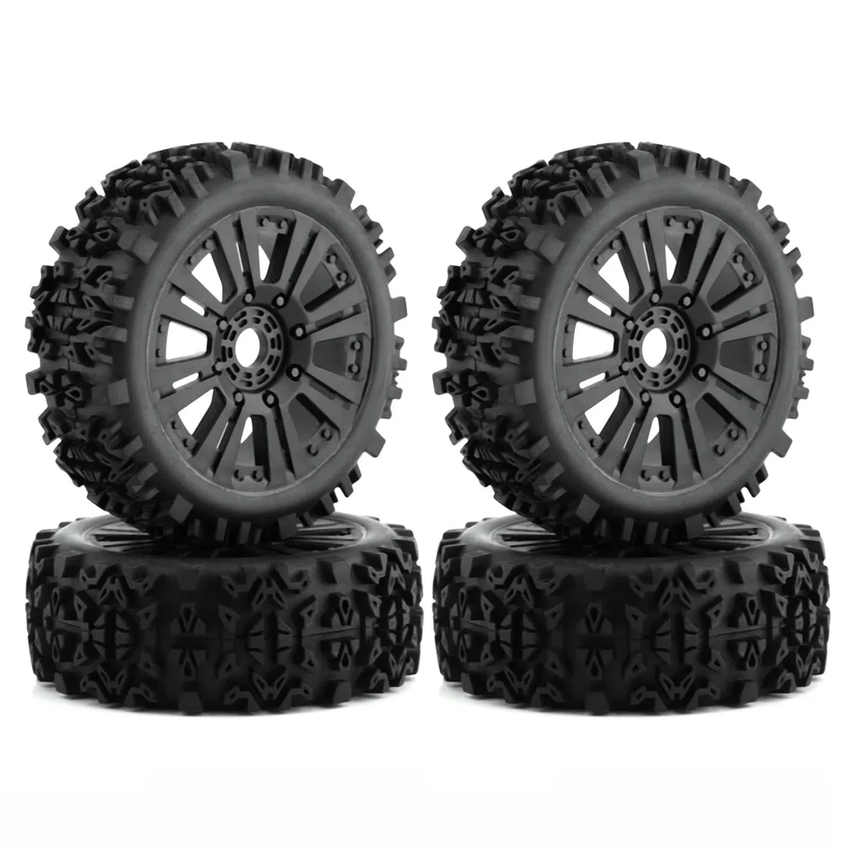 RC Pneus Jante Compatible avec ARRMA pour Talion pour Redcat pour Team pour Losi pour Kyosho pour HPI pour HSP 1/8 Voiture RC Tout-Terrain, Roues Et Pneus