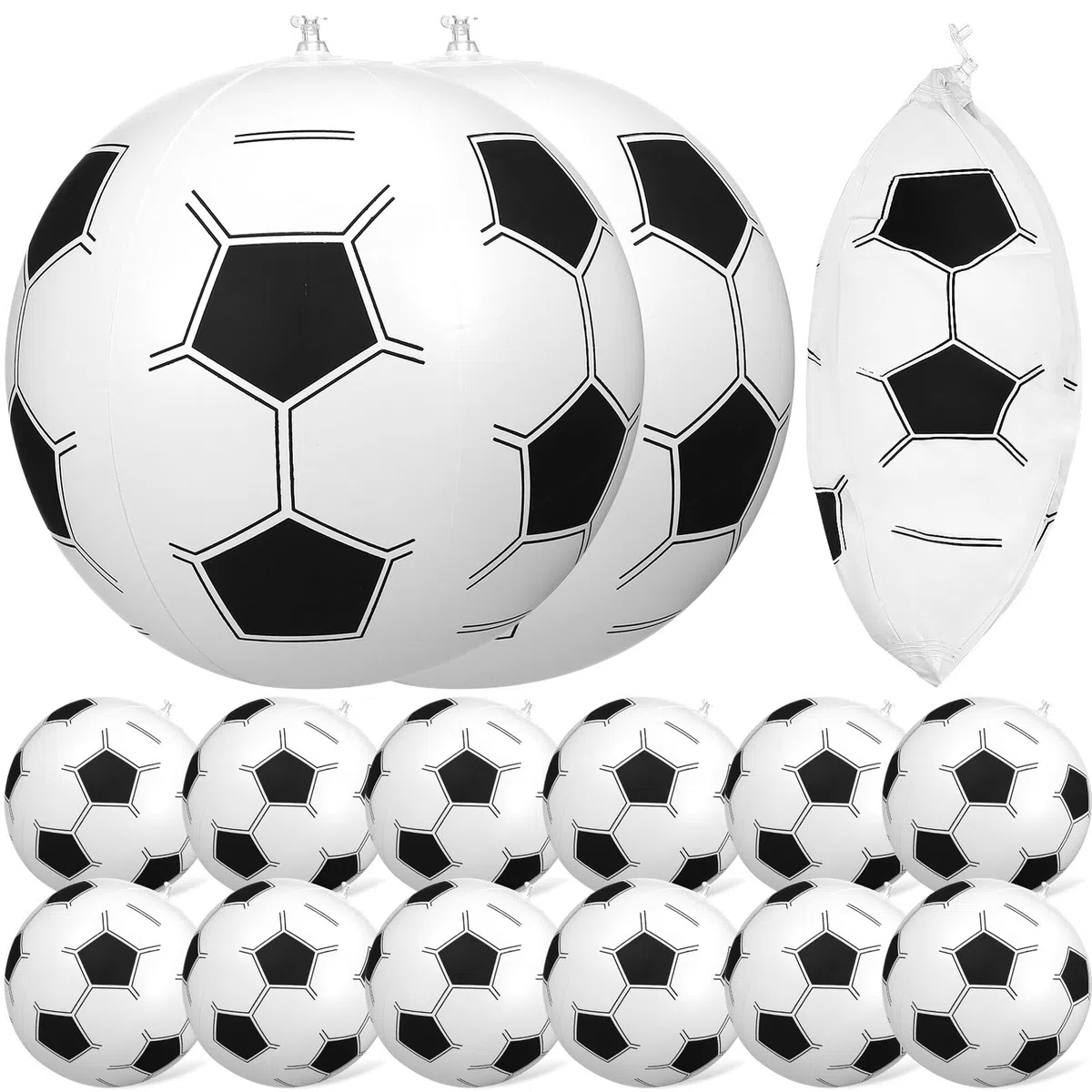 Lot de 15 Ballons de Football Gonflables en PVC Réutilisables et Résistants Ambiance Estivale aux Jeux de Plage et Fêtes