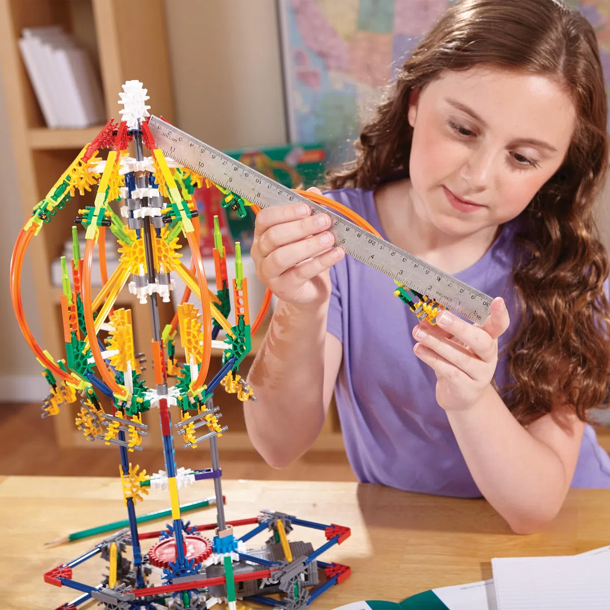 Kit de construction Swing Ride, K'NEX Education, Basic Fun, 77077, jouets éducatifs pour enfants, kit d'apprentissage STEM de 486 pièces, jouets de construction pour garçons et filles à partir de 8+