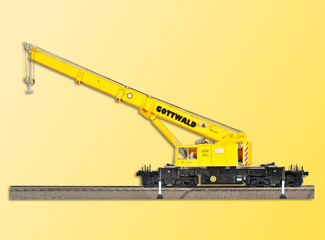 Kibri 1/87 ho : Kit Grue télescopique ferroviaire - Gottwald - non motorisée