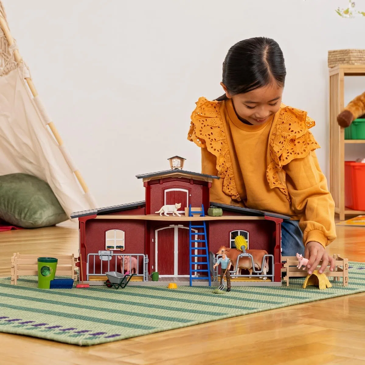 Schleich Farm World | Grande Ferme Rouge avec Maison 42606 | 92 pièces
