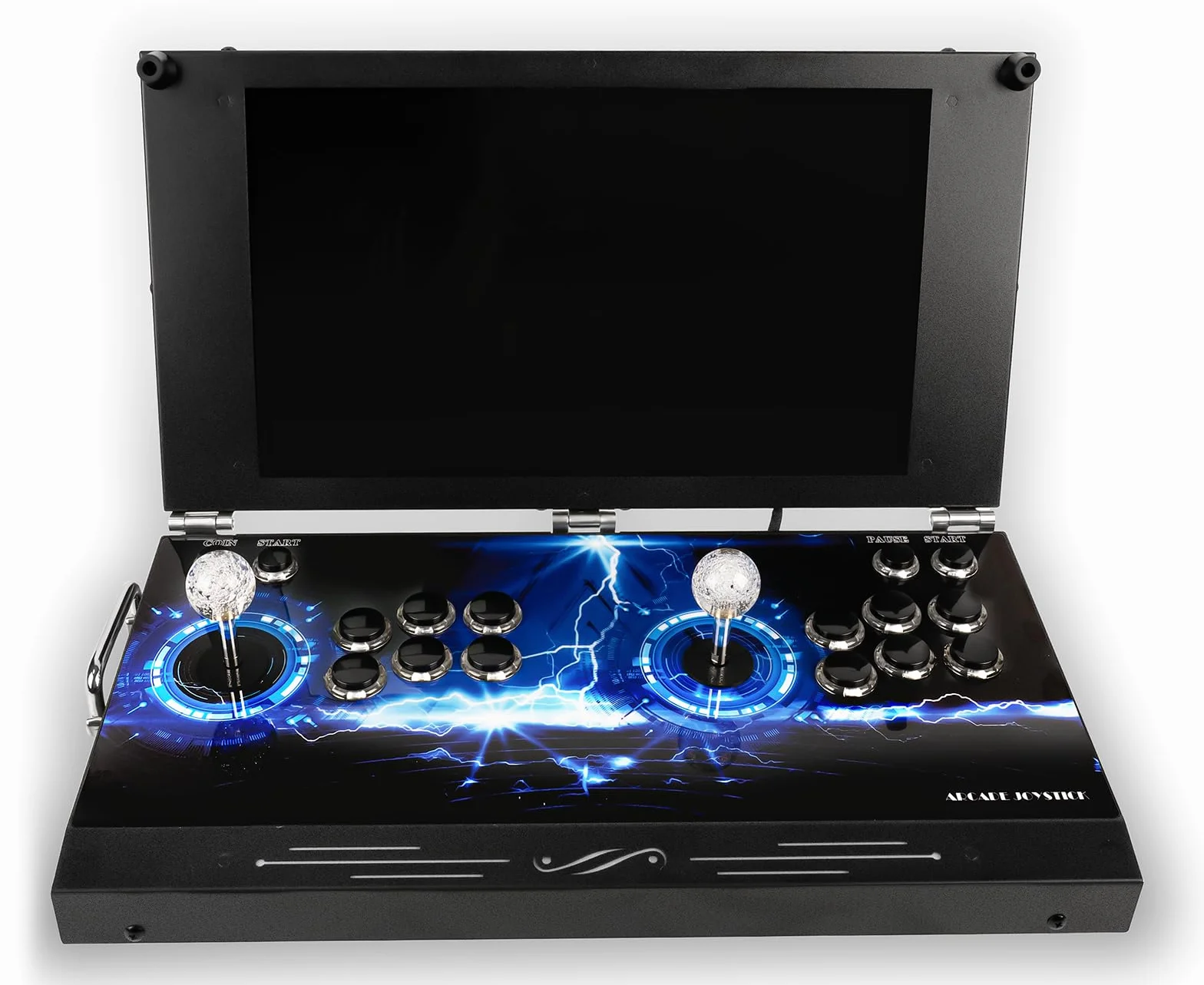 Console de jeu d'arcade portable 30 000 en 1 écran HD 17,5 pouces double joueurs Pandoras Box 80S, machine de jeu vidéo rétro recherche/cache/enregistrement/chargement/pause de jeux