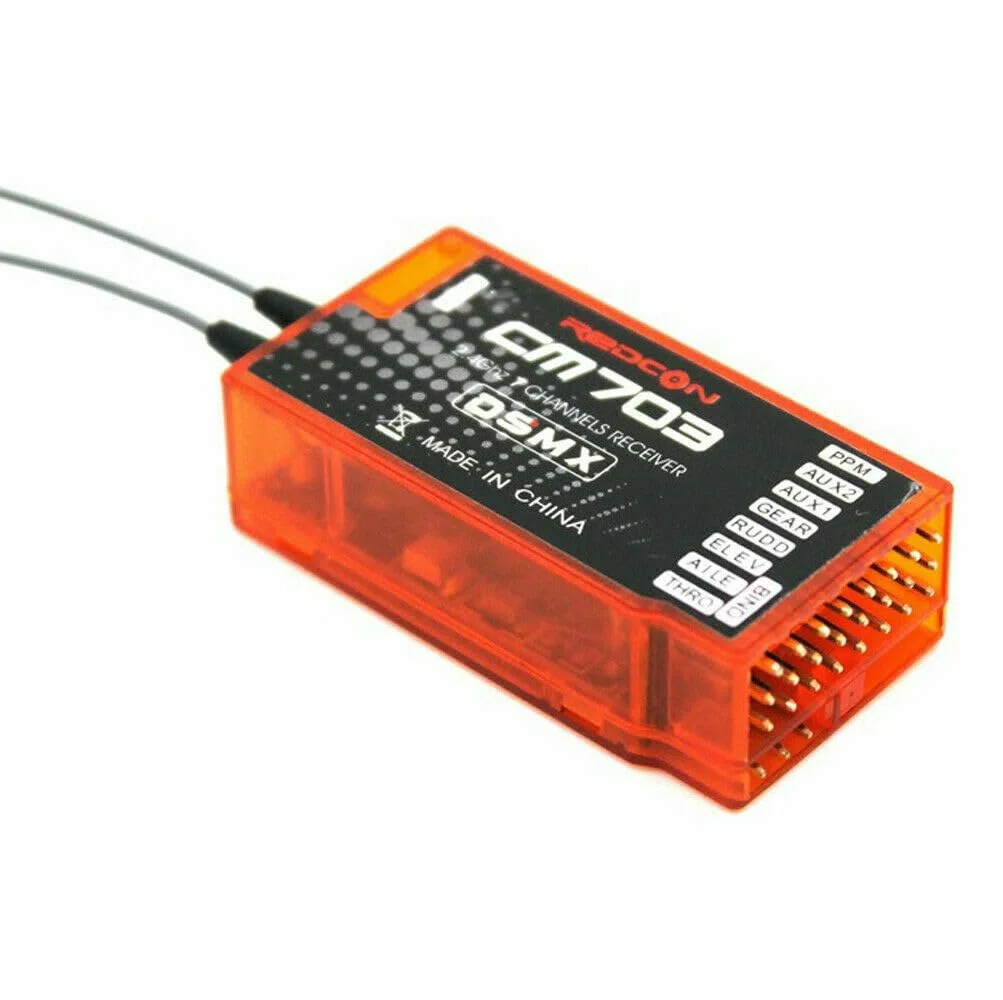 Orange CM703 DSM2/DSMX Récepteur compatible 7 canaux PWM/PPM 2,4 GHz pour Spektrum/JR