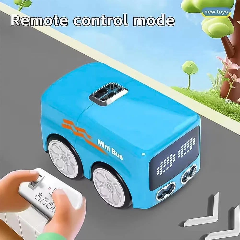 Magic Mini Rc Bus, 2026 Upgraded RC Remote Control Sensor Car, Magic Mini Bus Smart RCS Toy, Gestures Follow Small Vehicle Automatic Avoidance Patrol Line Driving Desktop Toy Car (White)