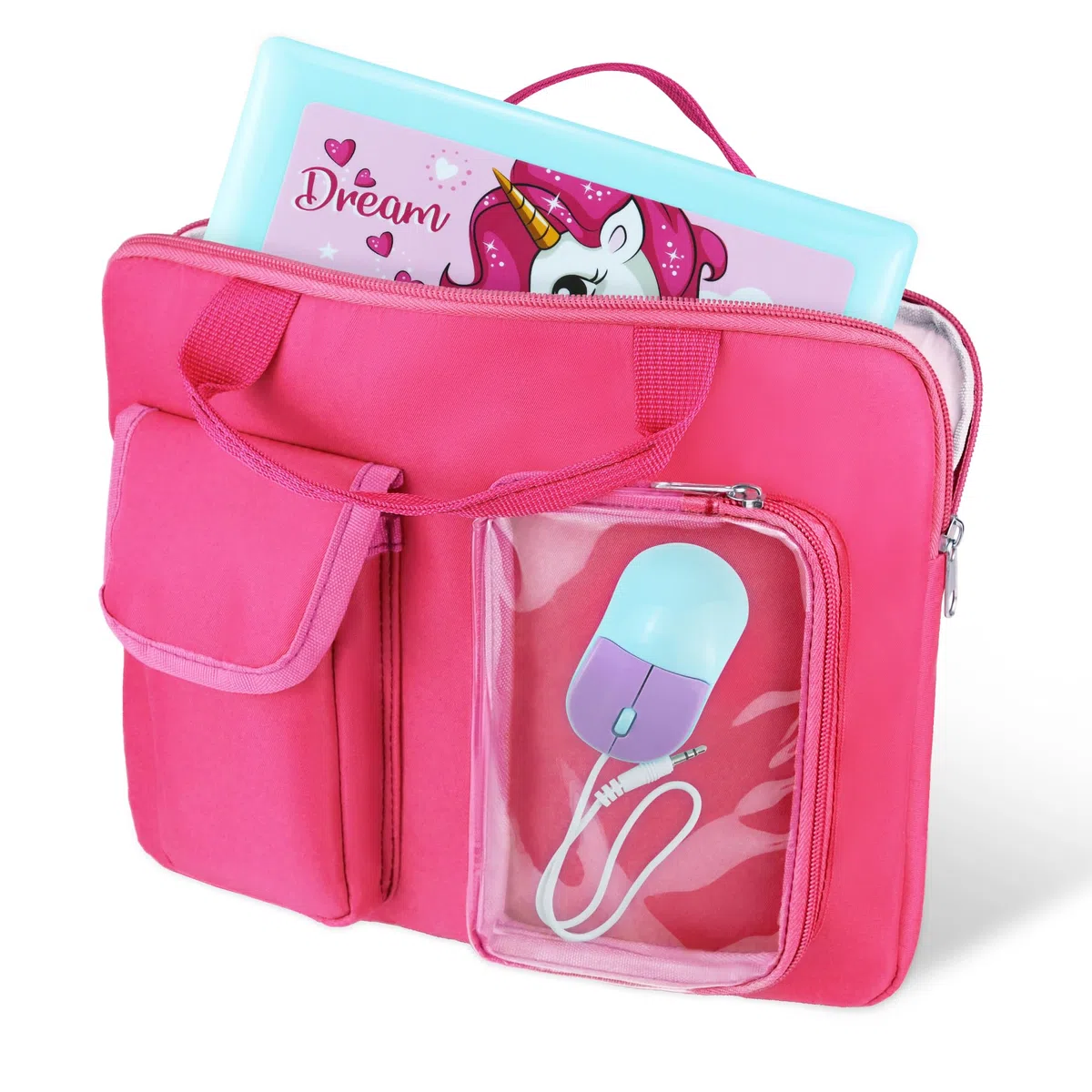 Annmore Sac pour Lexibook Ordinateur Éducatif Bilingue, Rose | Compatible avec VTech - Storio MAX XL 2.0