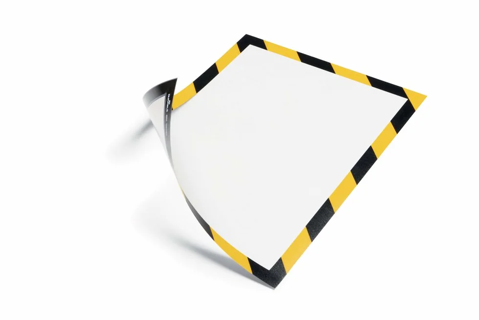 Durable Duraframe Magnetic Security Cadre d'Affichage Sécurité Aimanté Bicolore Jaune/Noir Lot de 5