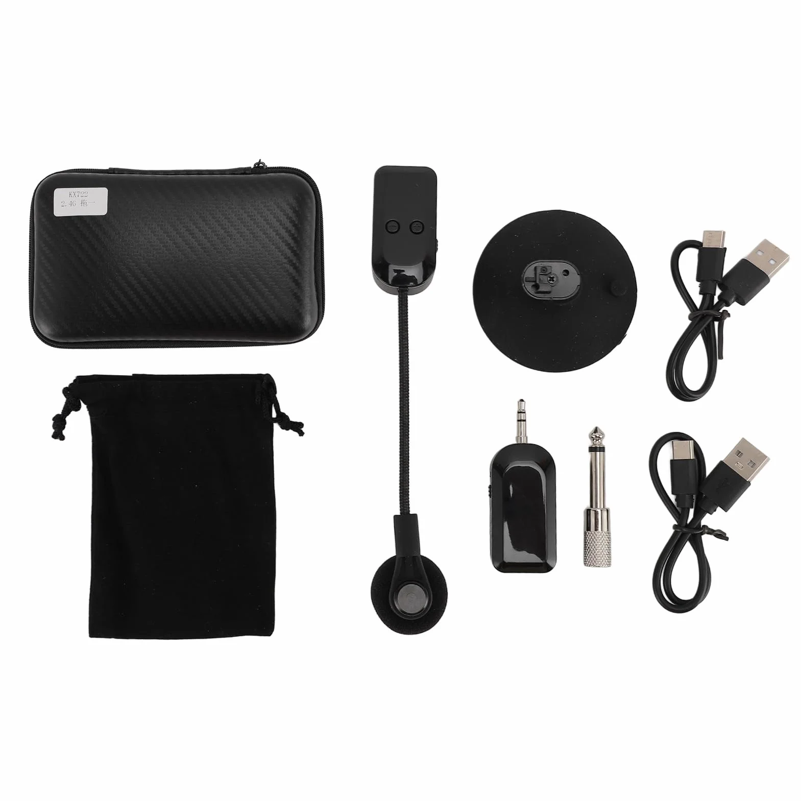 Micro sans Fil pour Saxophone, Système de Microphone pour Instrument sans Fil 2,4 G pour Guitare, Gros Violon, Accordéon et Autres Instruments