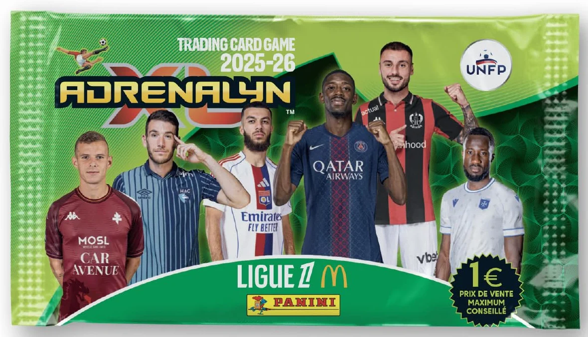 Panini ADRENALYN Ligue 1 McDonald's 2025-2026 Trading Cards Game Boite de 50 Pochettes