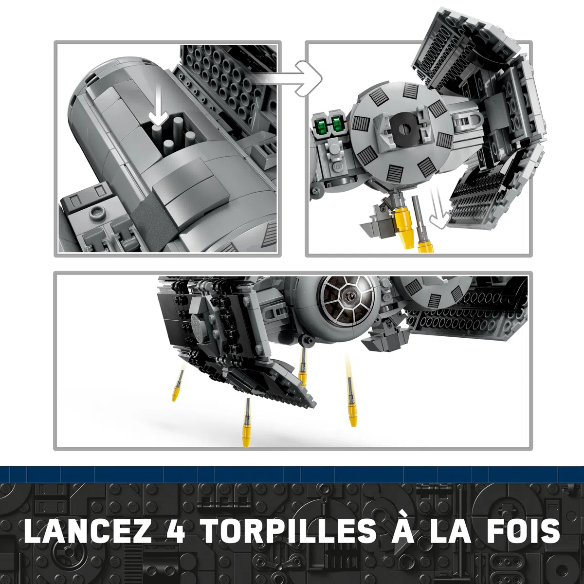 LEGO Star Wars 75347 Le Bombardier TIE - Jeu de Construction - Maquette de Vaisseau Spatial - Figurine & Minifigurine Dark Vador avec Sabre Laser - Cadeau Garçon 9 Ans