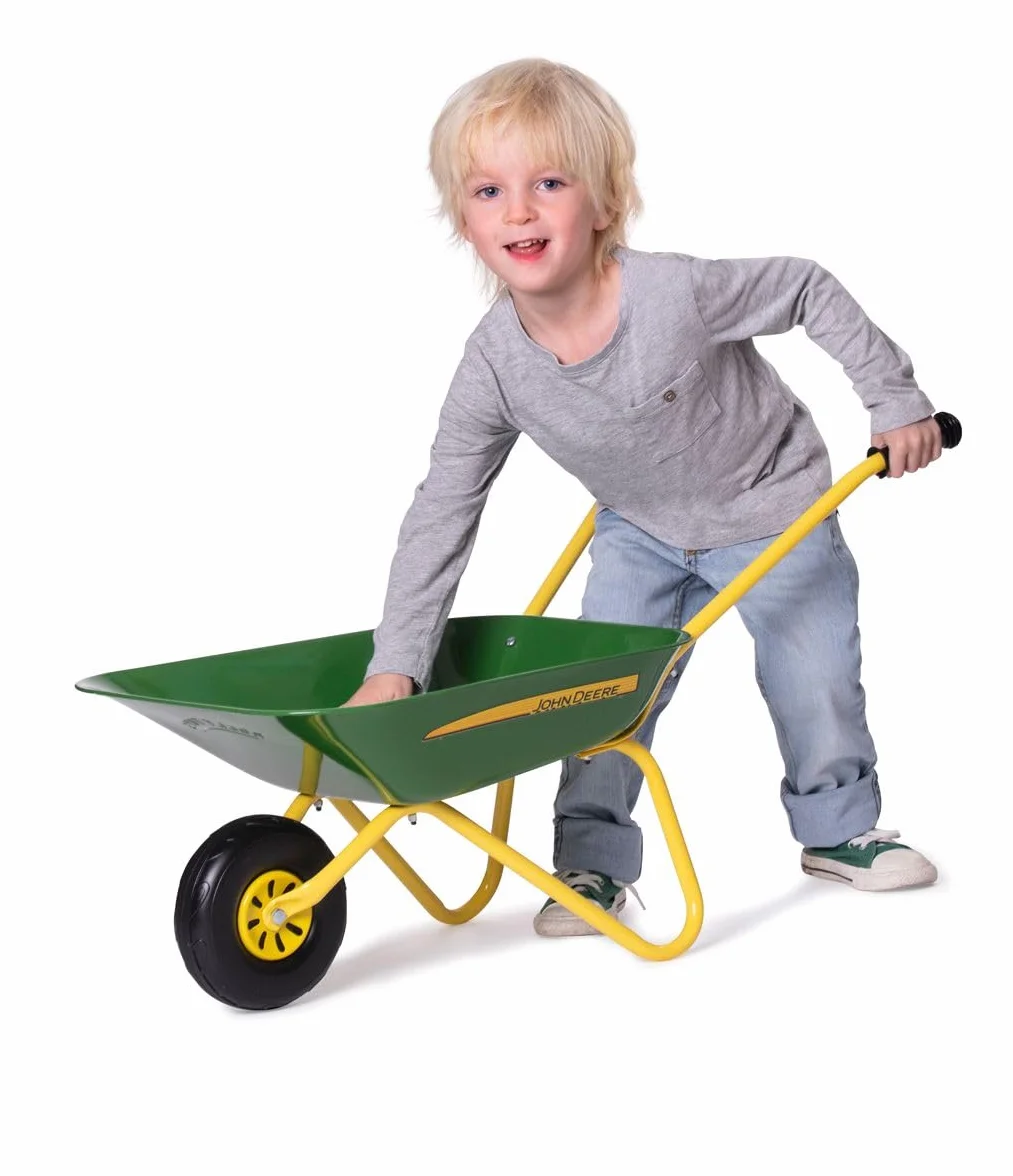 Rolly Toys John Deere 271986 Brouette pour Enfant (brouette, Bol en métal, poignées en Plastique, Enfants à partir de 2,5 Ans) Vert
