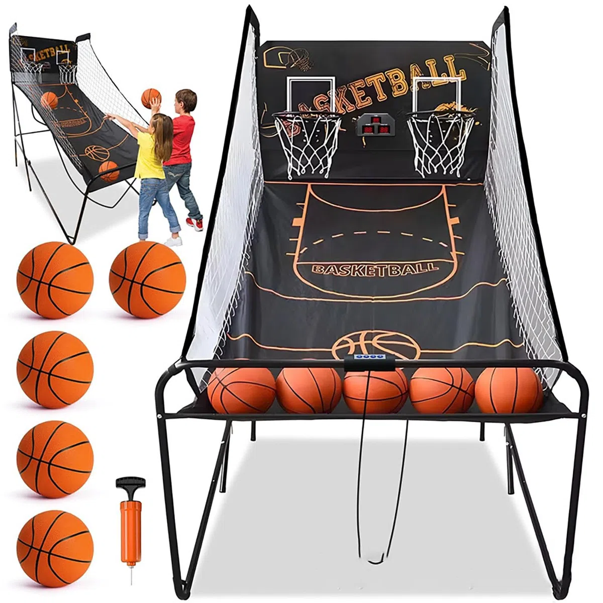 Machine de tir de basket-ball avec marquage électronique - Arceau pliable à montage rapide pour la maison et l'extérieur