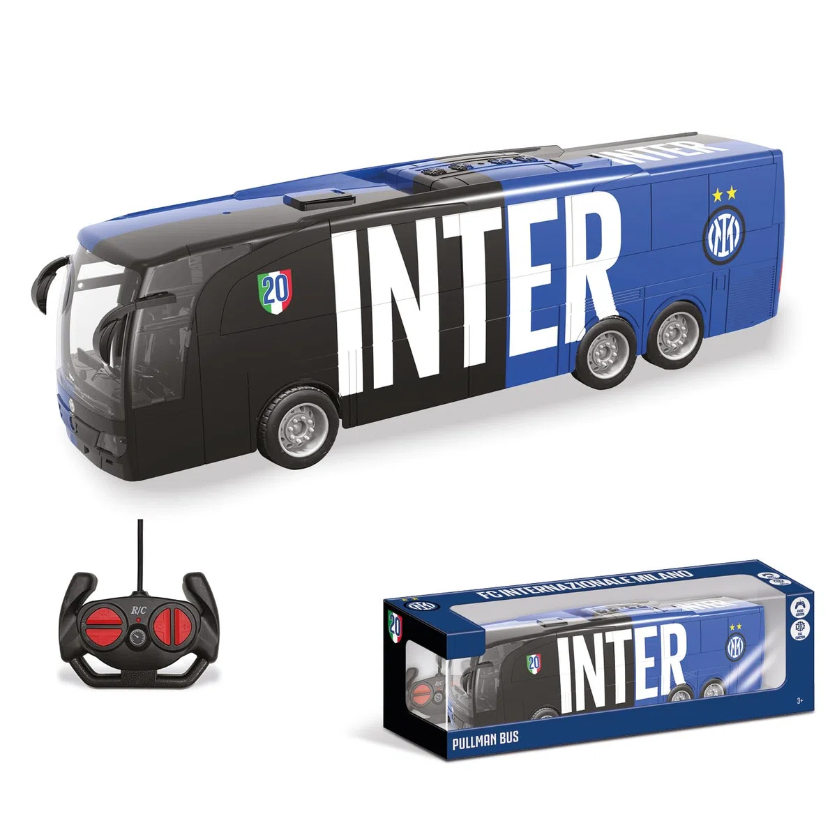 Bus radiocommandé Inter de Mondo Motors, Longueur du modèle 33 cm, Piles Rechargeables incluses, Bus pour Enfants 63856