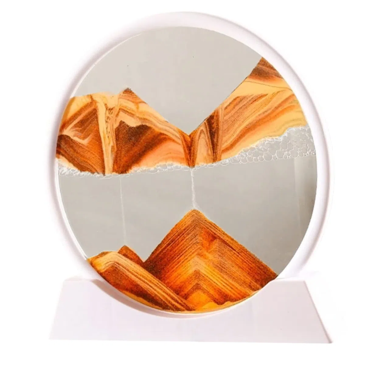 YARNOW Décoration de Peinture sur Sable Mouvant 3D en Verre Jaune