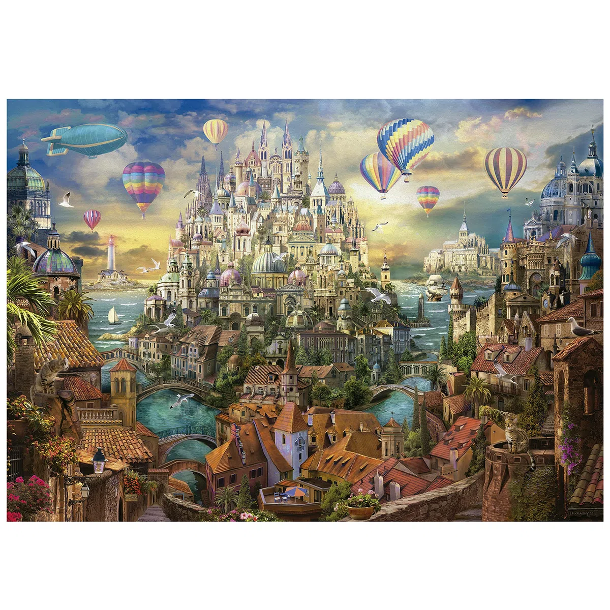Educa - Ville de Rêve | 8000 pièces Puzzle. Mesure : 192 x 136 cm. Comprend Un Service de pièce Perdu jusqu'à Stock | À partir de 14 Ans (19570)