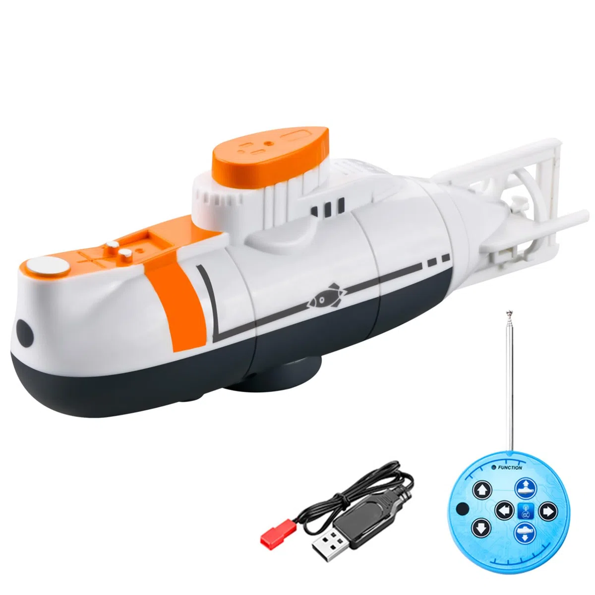 Jorzer sous-Marin télécommandé, Jouet de sous-Marin de Simulation étanche pour Les Enfants, RC plongée USB entièrement directionnel RC Modèle Jouet pour Enfants pour Les piscines, réservoir d'eau, ca