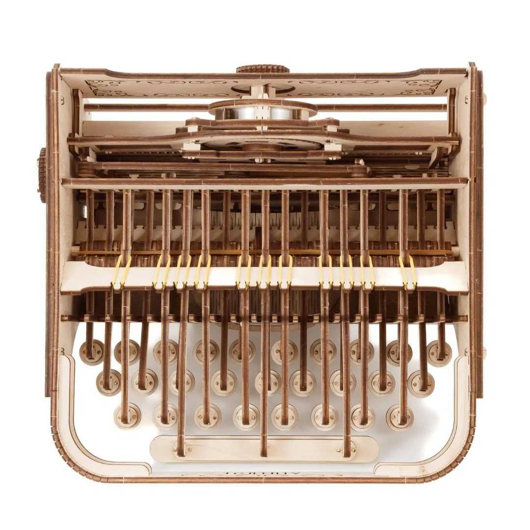 EWA Eco-Wood-Art - Typewriter- Puzzle 3D en Bois - Casse-tête pour Adultes et Adolescents -à Monter soi-même sans Colle- 453 pièces