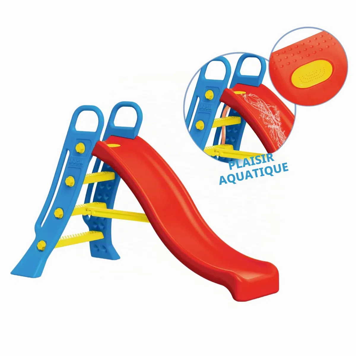 Dolu - Grand Toboggan 2 en 1 avec échelle Bleue et Descente Rouge autoportante pour Enfants pour intérieur et extérieur 104 x 165,5 x 77,5 cm (L x l x P)