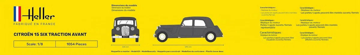 Heller - 80799 - Construction Et Maquettes - Citroen 15 Cv - Echelle 1/8ème