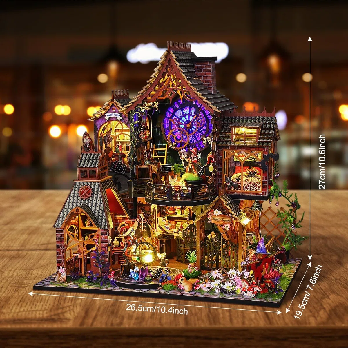 Maison Miniature en Bois, Kit Créatif avec Meubles Détaillés, Maquette à Construire pour Adultes et Adolescents, Cadeau Créatif pour Anniversaire ou Noël, Maison Magique