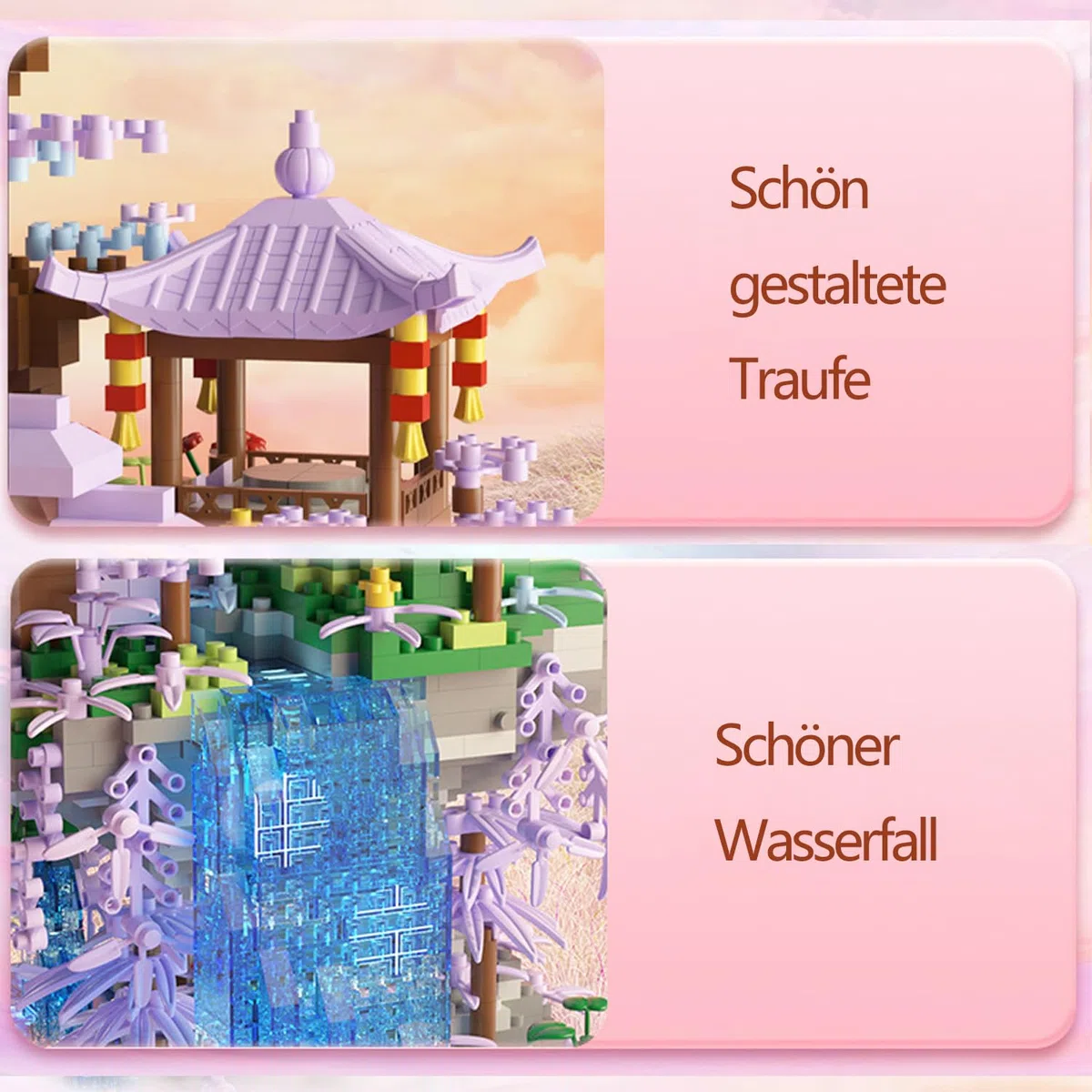 2436 pièces Micro Briques,Bricolage Modèle avec LED Lumière,Kit Maison d'arbre Sakura pour Adultes,Jouets d'architecture modulaires Non Compatible avec Maison Lego
