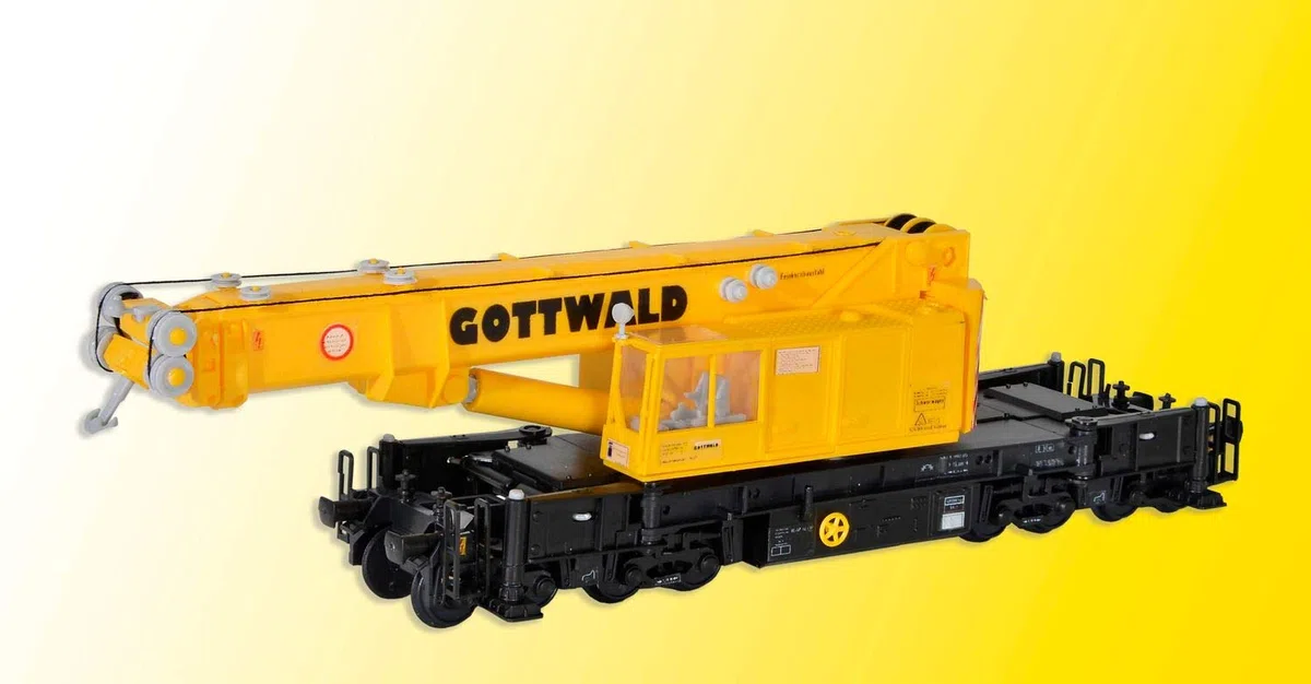 Kibri 1/87 ho : Kit Grue télescopique ferroviaire - Gottwald - non motorisée