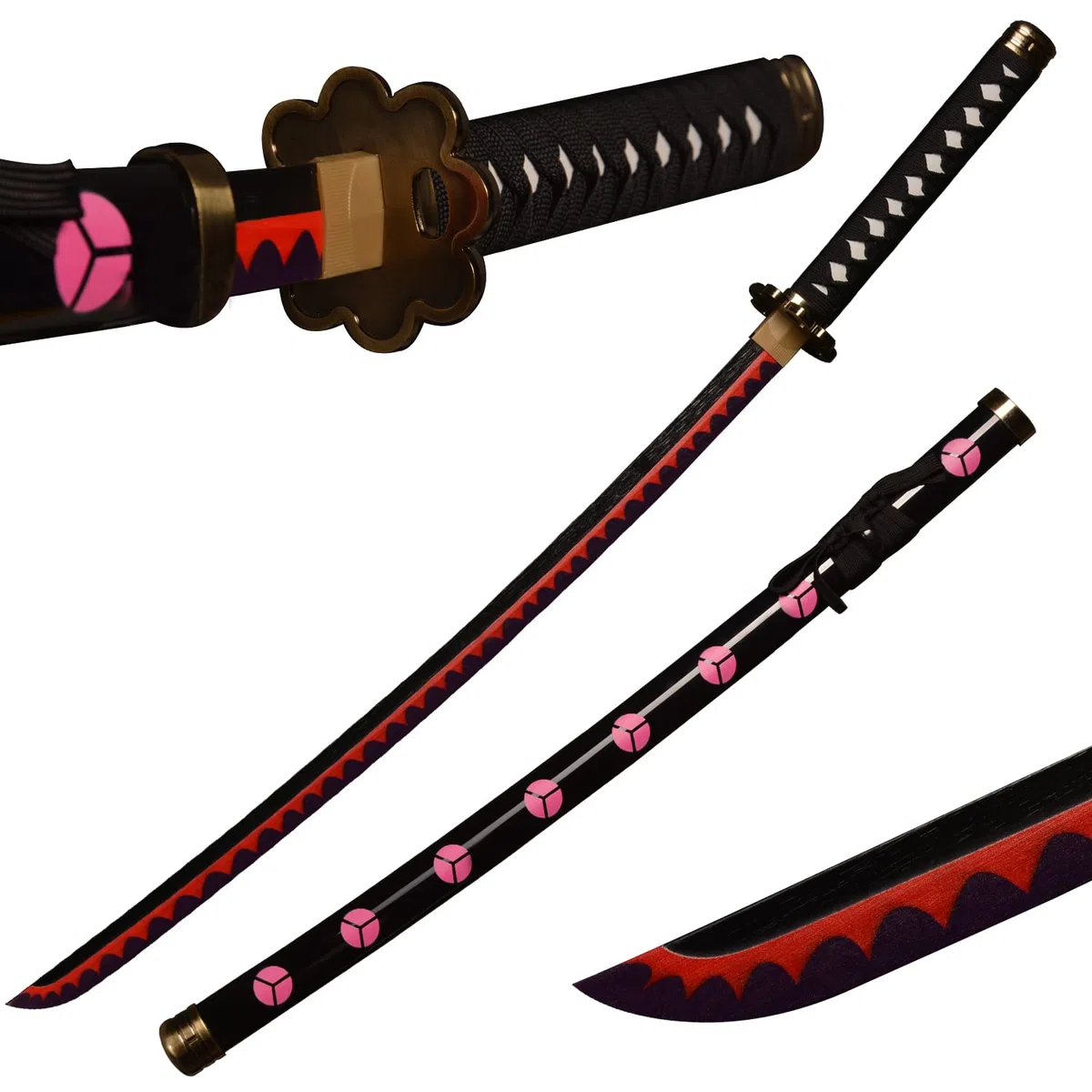 Épée Roronoa Zoro 100 cm épées en Bois Japonais Katana en Bois Cosplay épée-shisui