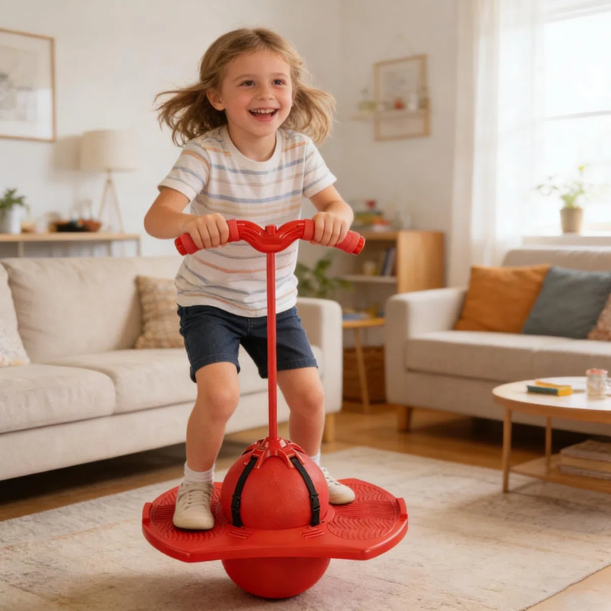 Ballon sauteur de l'équilibre avec une poignée Jouet d'entraînement avec