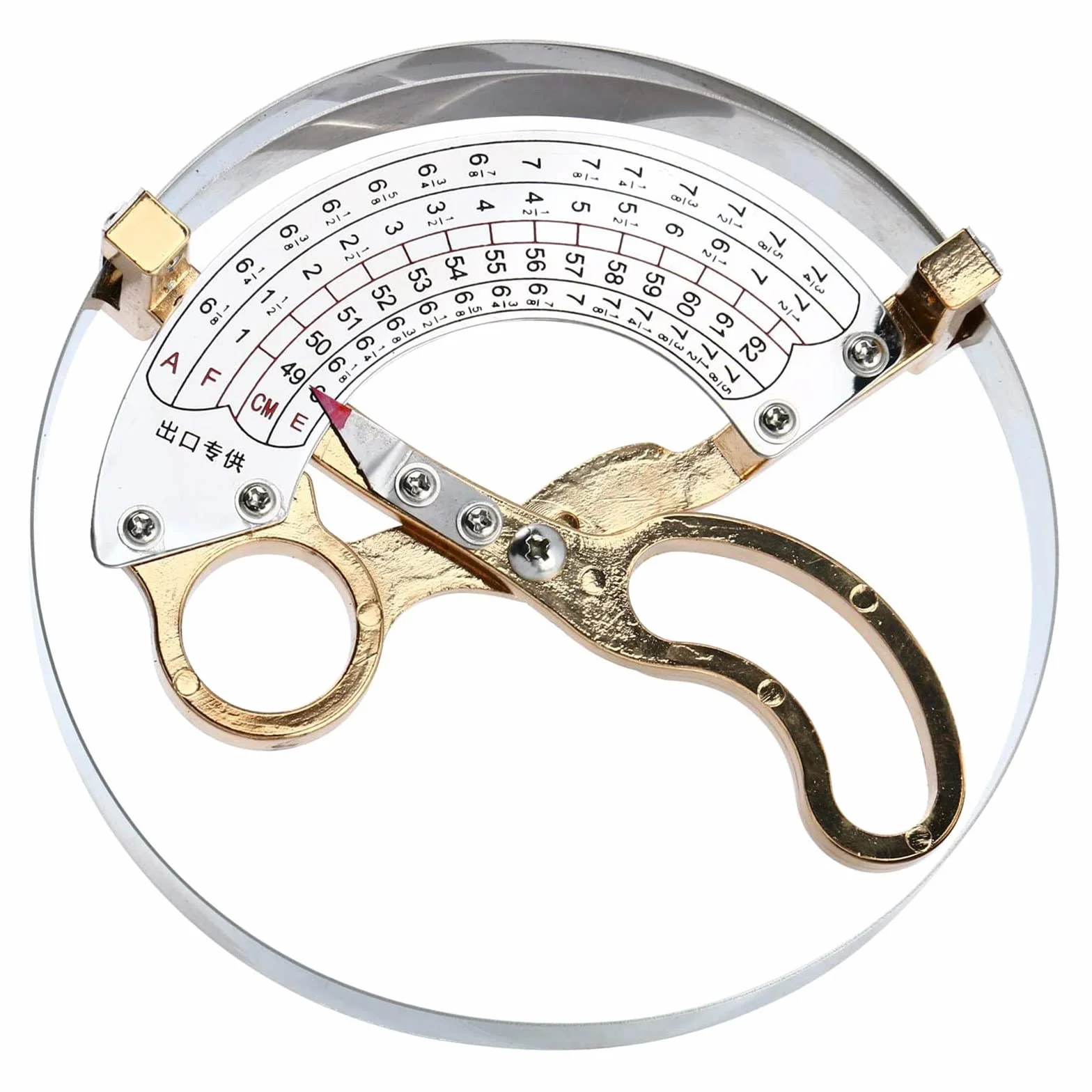 49-62 cm Acier & Règle de chapeau bas Type Ciseaux Rond Adulte Taille Outil de Mesure de Taille Manche Opérer Outil de Mesure de Taille